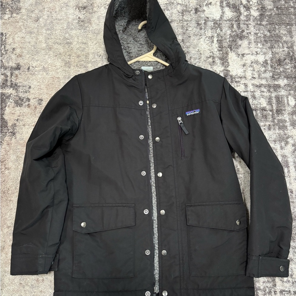 Patagonia Inferno Black Kids Sherpa Lined Jacket Size Large 12